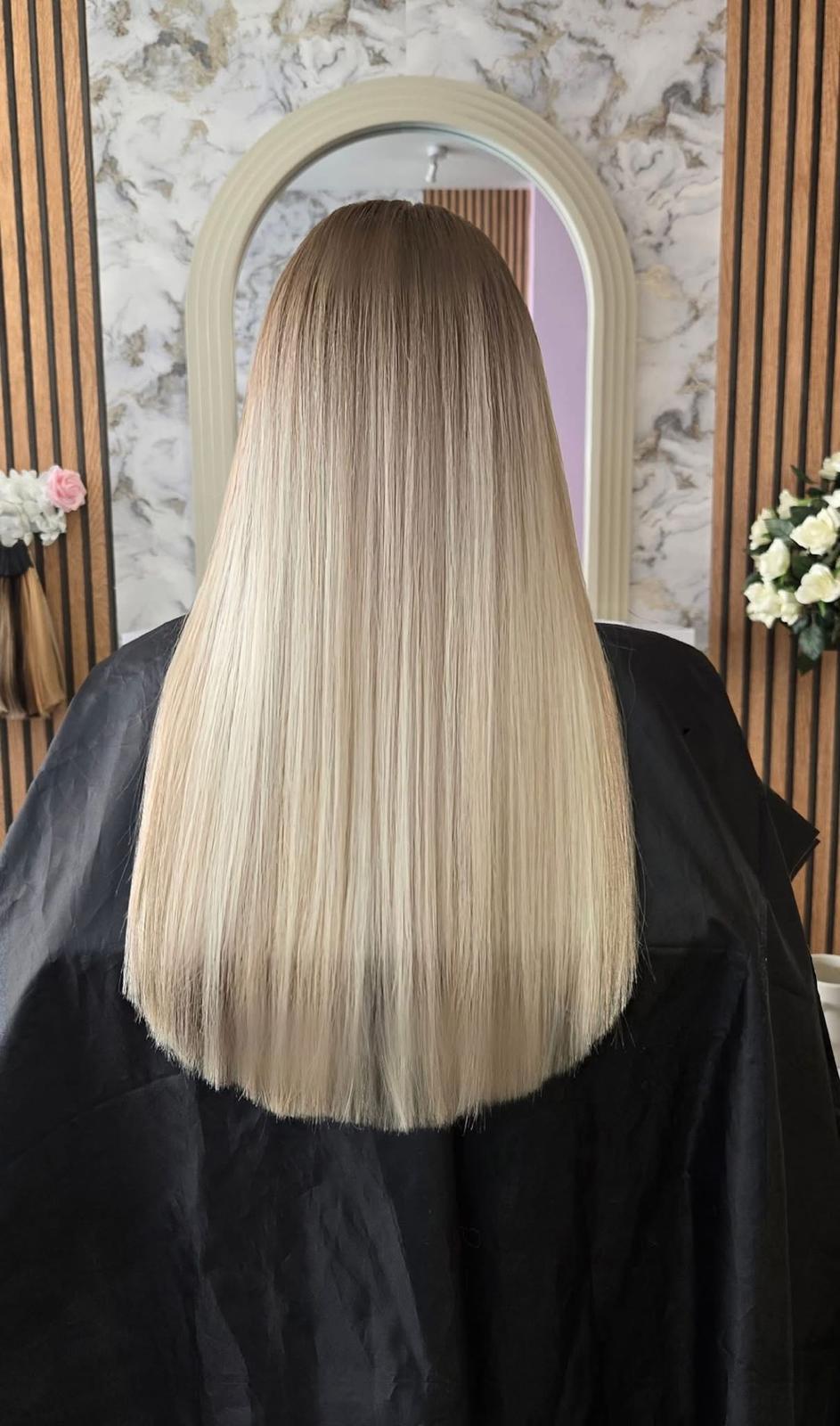 Keratin bond hair extensions Manchester - premium Russian hair