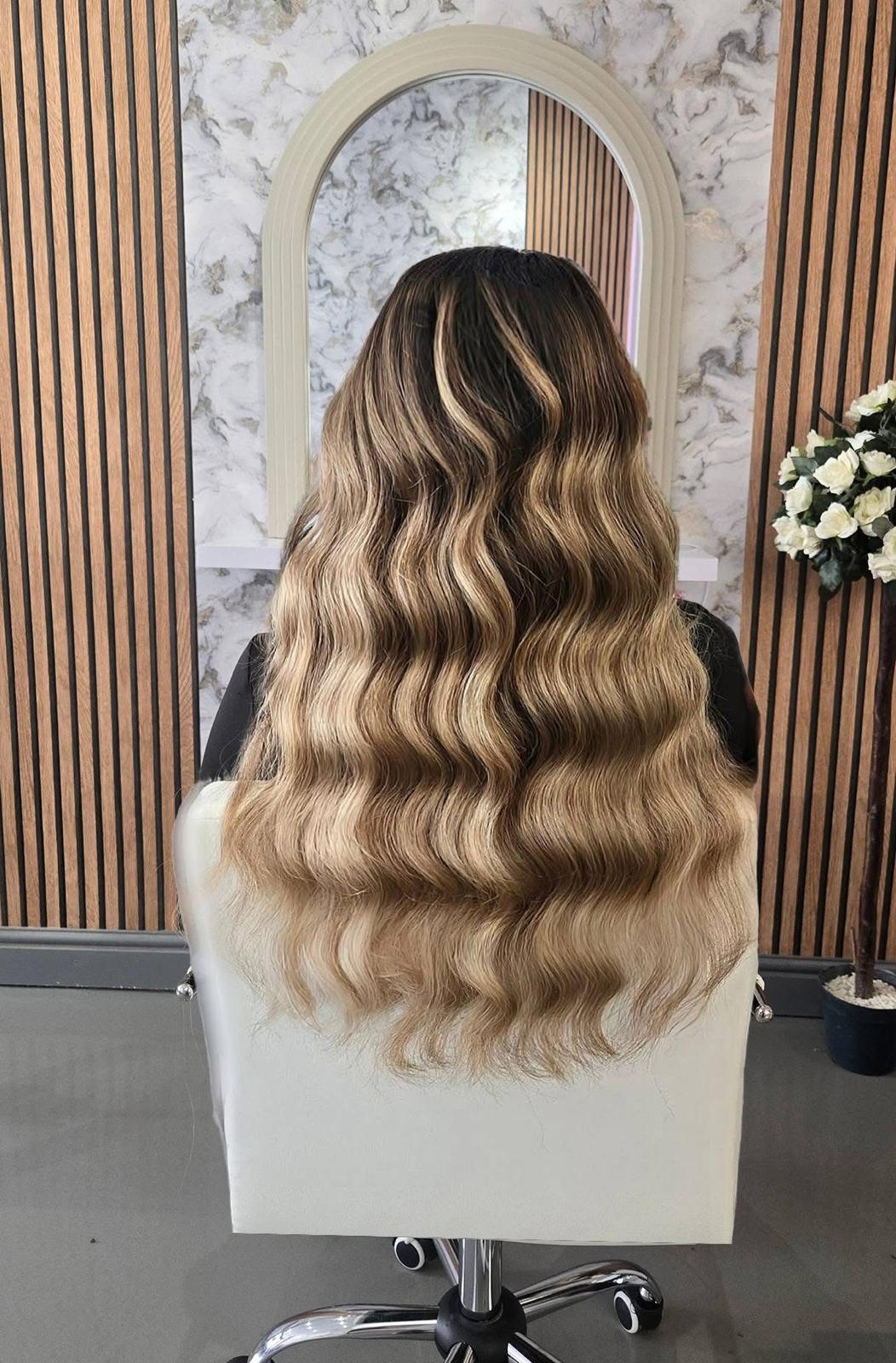 Nano ring hair extensions Manchester - premium Russian hair fitted at Hairbleu